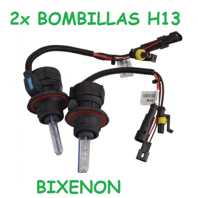 pack de 2 Bombillas H13 BIXENON 55W 12000K Alta luminosidad y bajo consumo de energía Apto para motos y coches ford mustang
